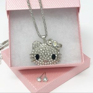 🌷New Hello Kitty Necklace & Earrings Set